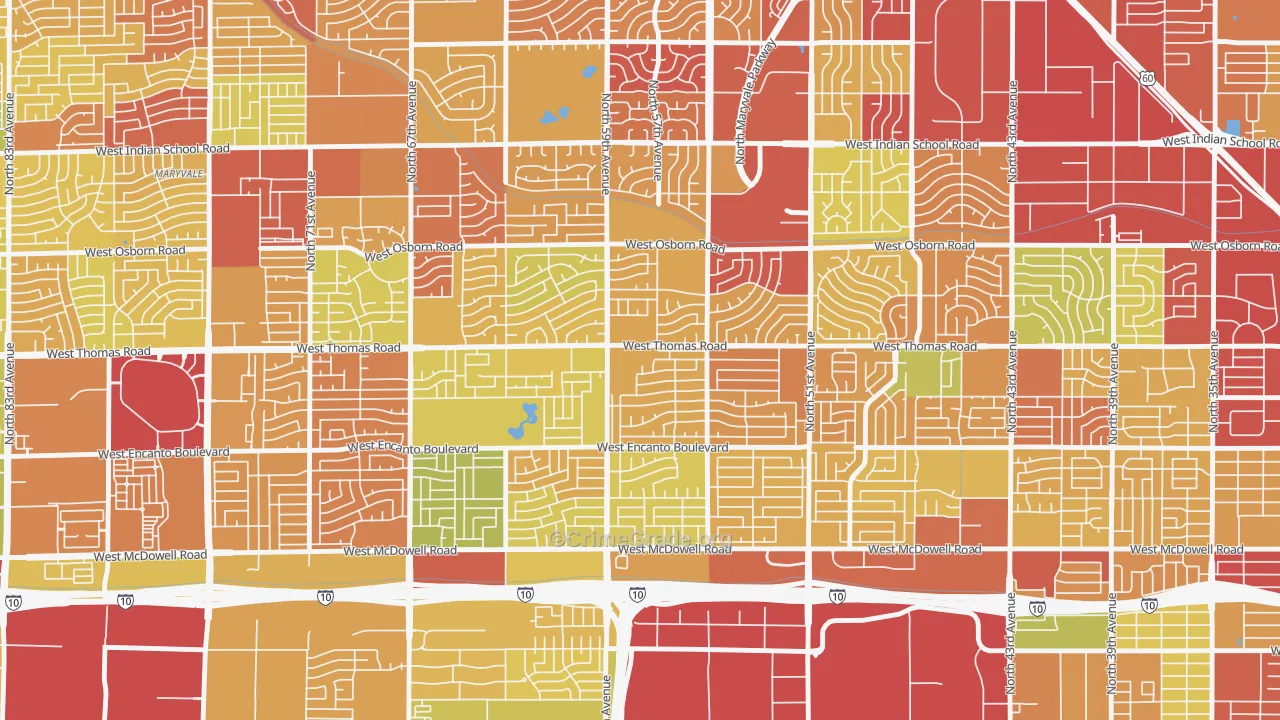 Cartwright, Phoenix, AZ Map of Vandalism Rates