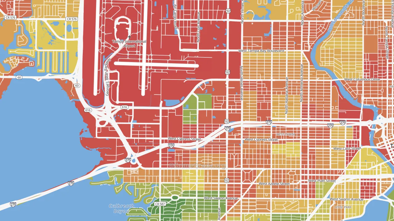 Carver City-Lincoln Gardens, Tampa, FL Map of Vandalism Rates