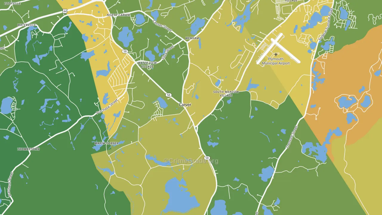 Carver, MA Map of Vandalism Rates