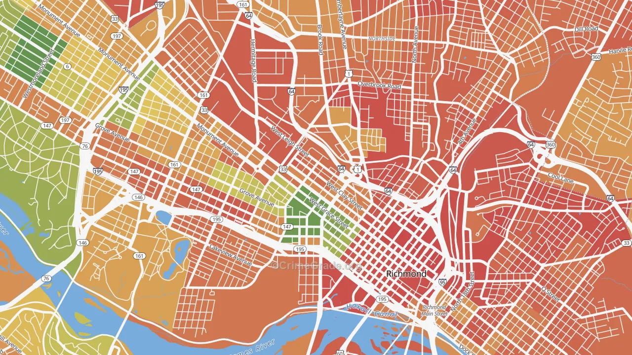 Carver-Richmond, Richmond, VA Map of Vandalism Rates