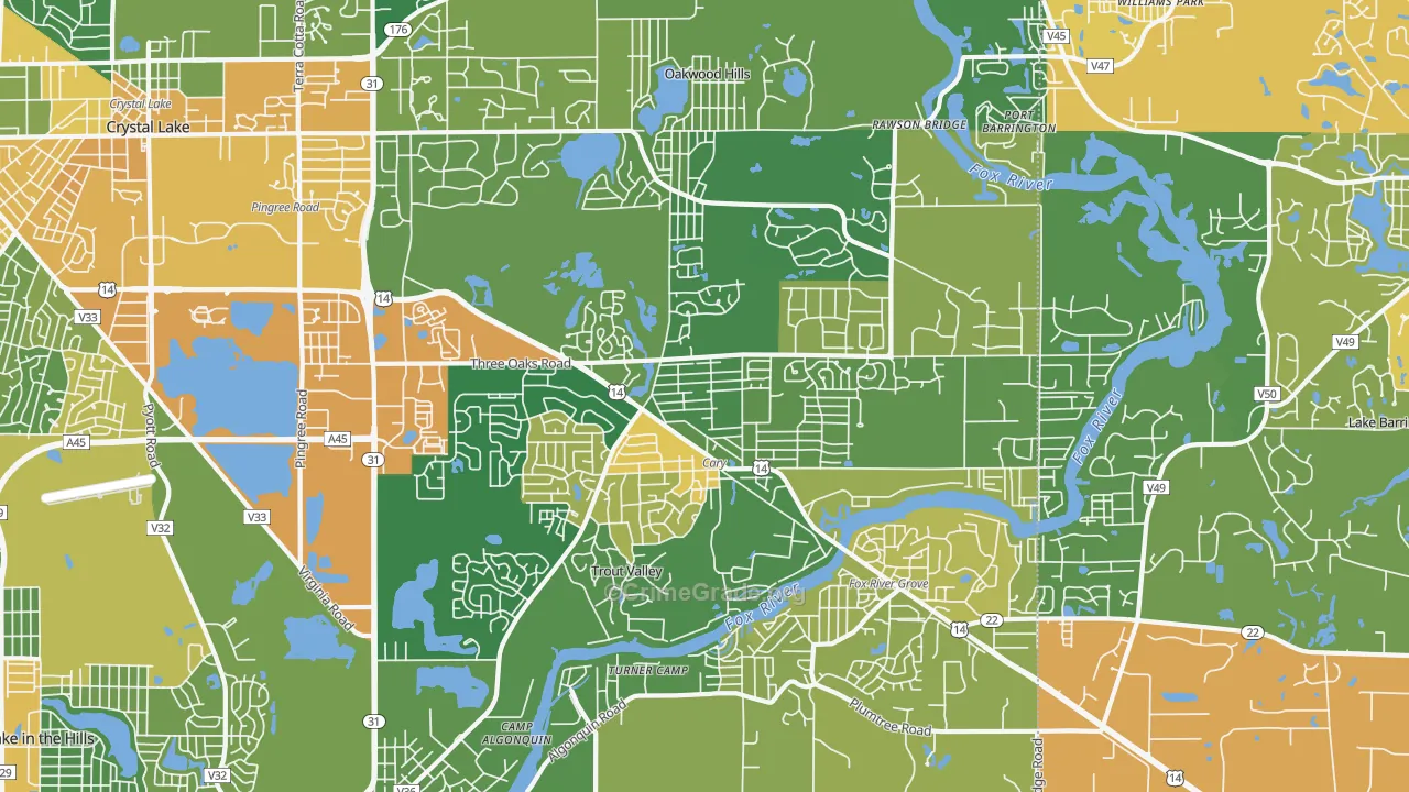 Cary, IL Map of Vandalism Rates