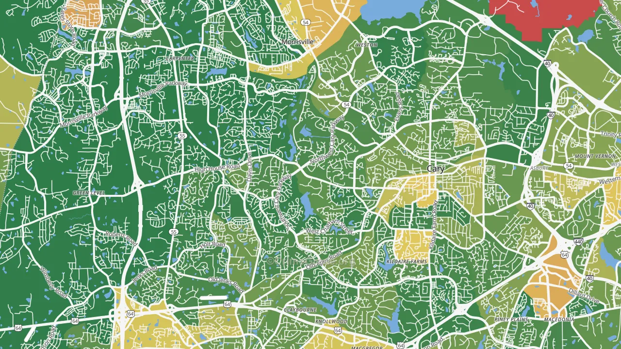 Cary, NC Map of Vandalism Rates
