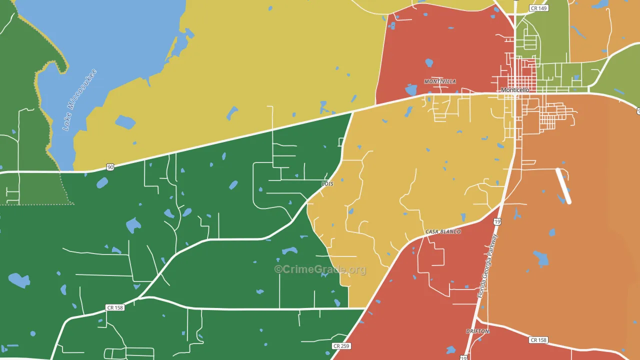 Casa Blanco, FL Map of Vandalism Rates