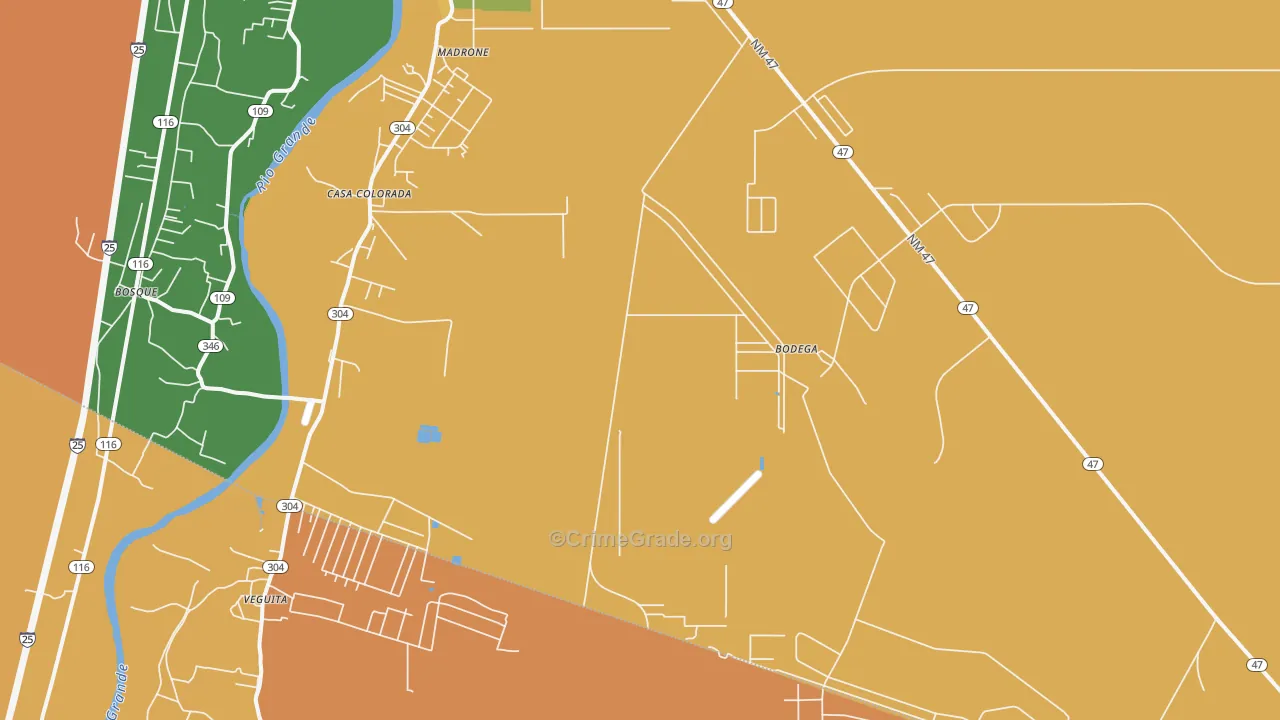 Casa Colorada, NM Map of Vandalism Rates