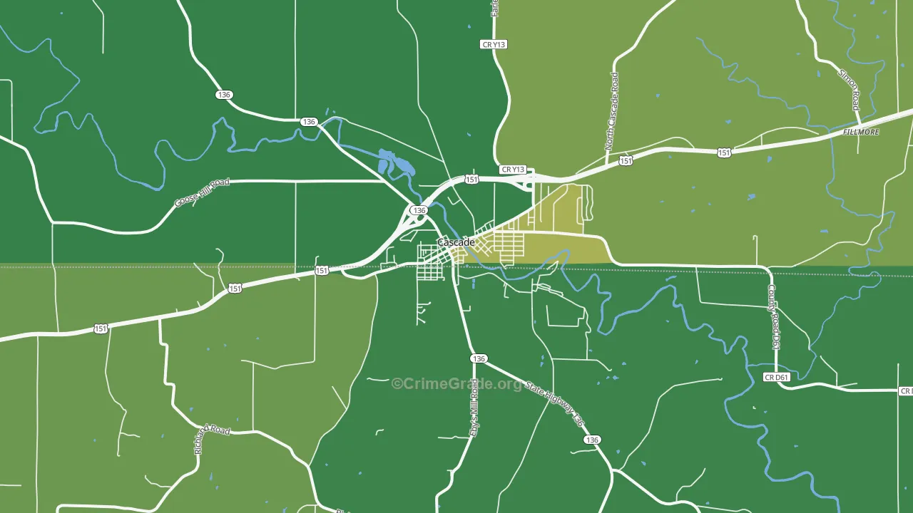 Cascade, IA Map of Vandalism Rates