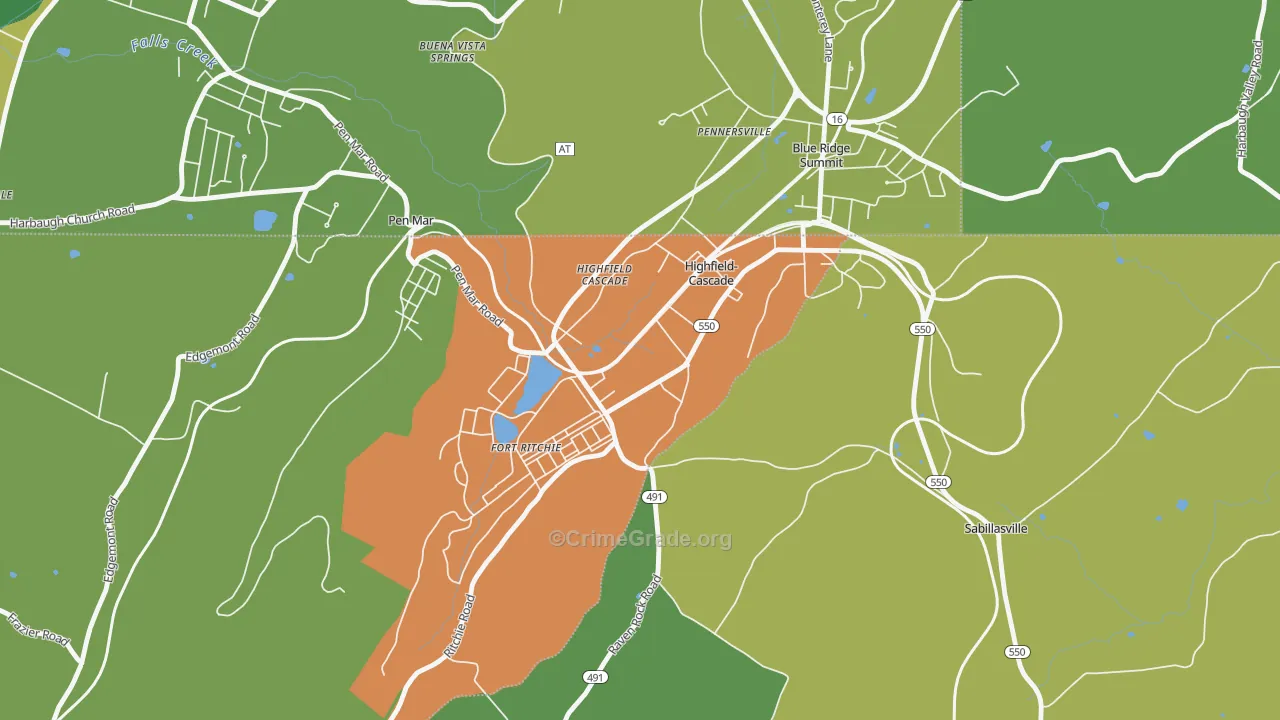 Cascade, MD Map of Vandalism Rates