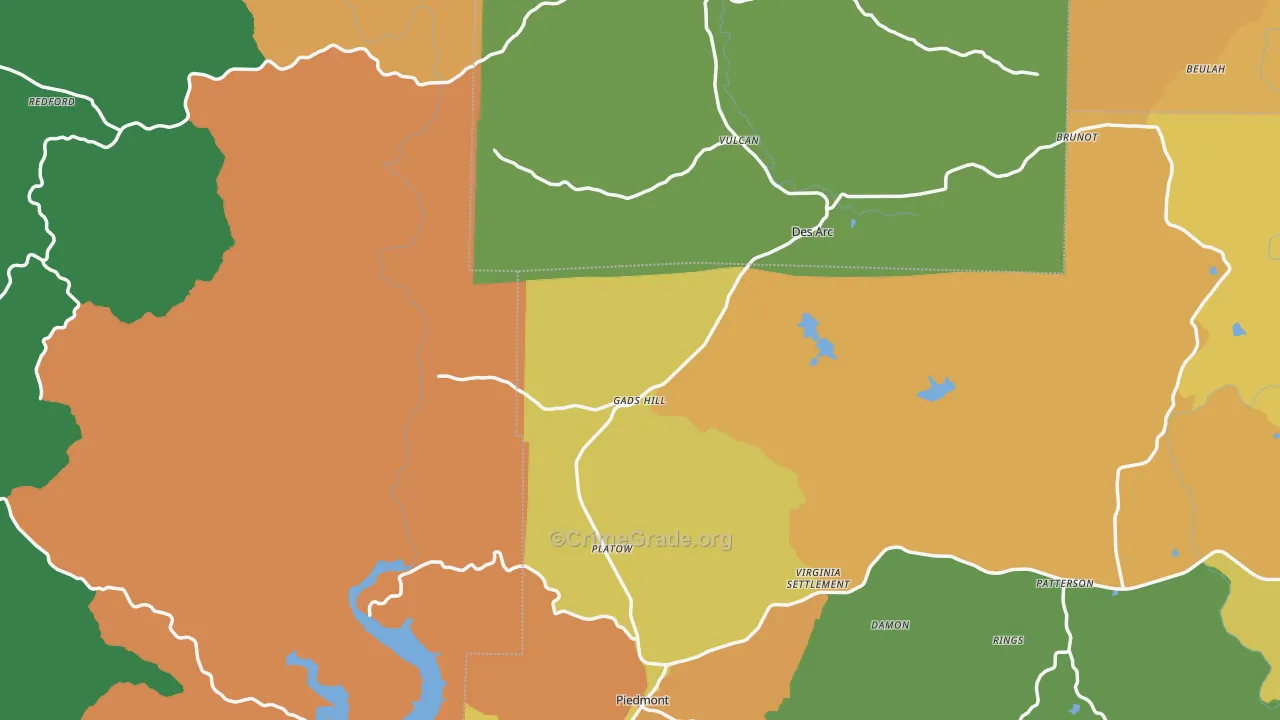 Cascade, MO Map of Vandalism Rates