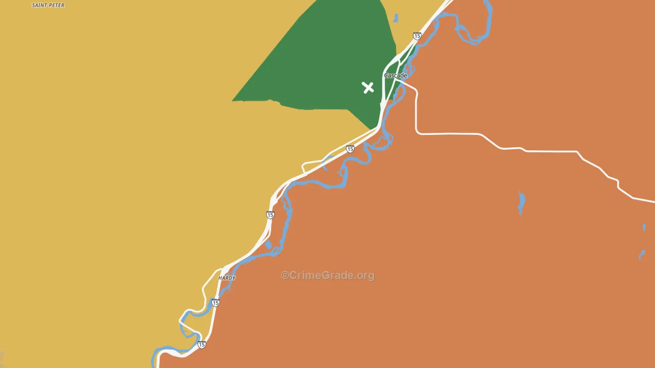 Cascade, MT Map of Vandalism Rates