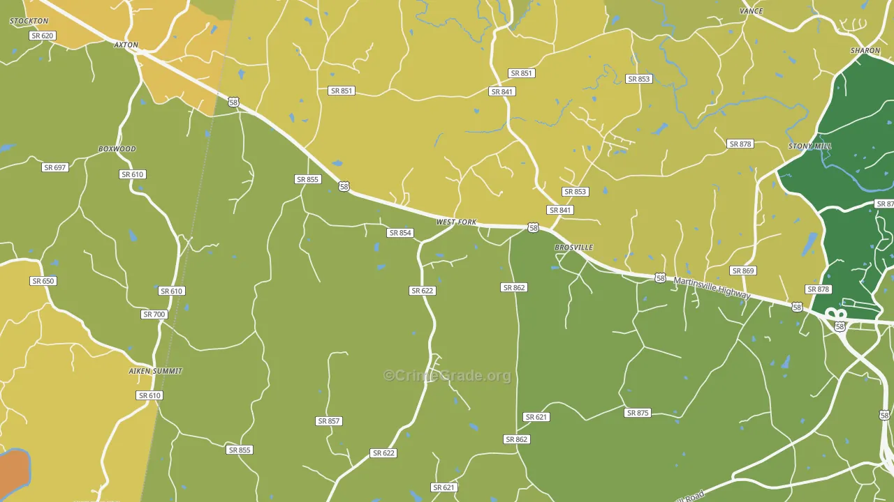Cascade, VA Map of Vandalism Rates