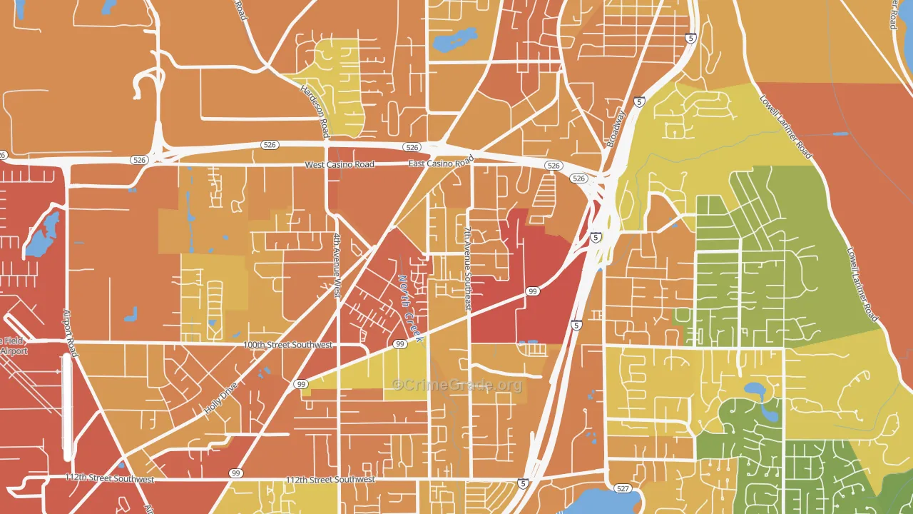 Cascade View, Everett, WA Map of Vandalism Rates