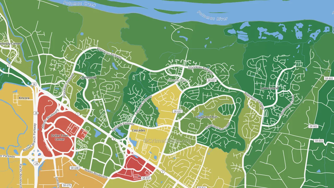 Cascades, VA Map of Vandalism Rates