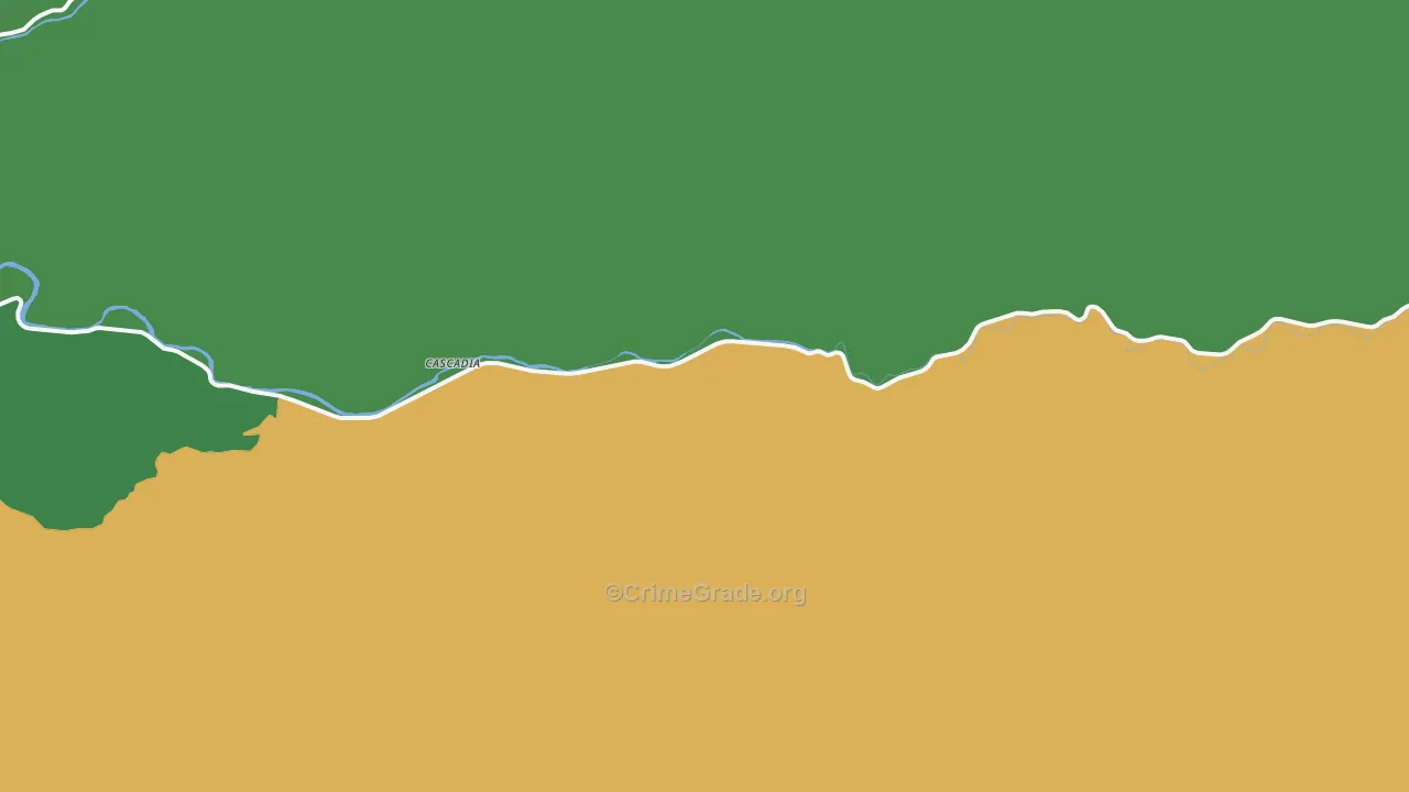 Cascadia, OR Map of Vandalism Rates