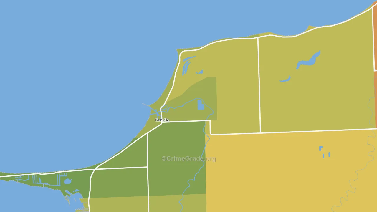 Caseville, MI Map of Vandalism Rates