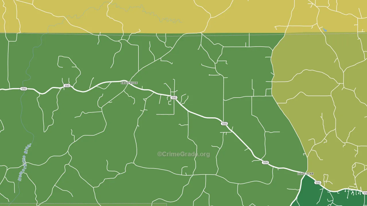 Caseyville, MS Map of Vandalism Rates