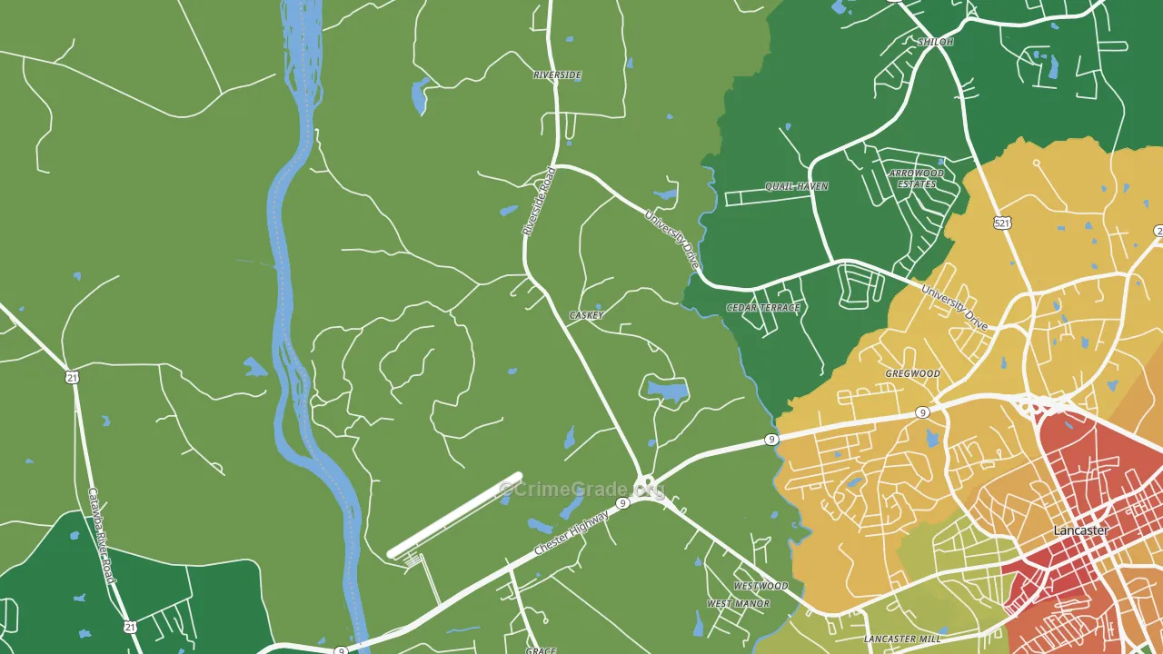 Caskey, SC Map of Vandalism Rates