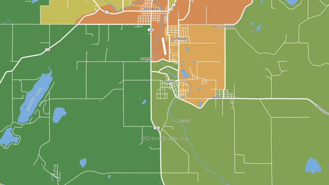 Caspian, MI Map of Vandalism Rates