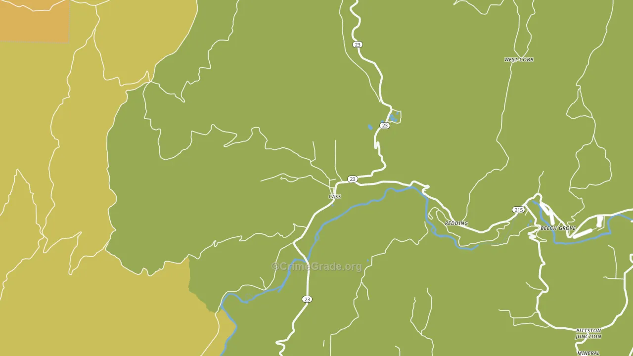 Cass, AR Map of Vandalism Rates