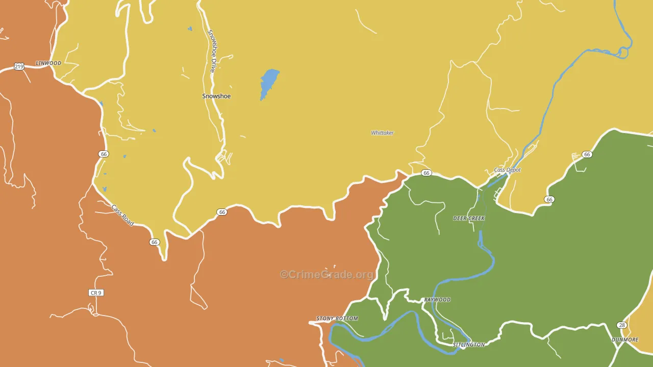 Cass, WV Map of Vandalism Rates