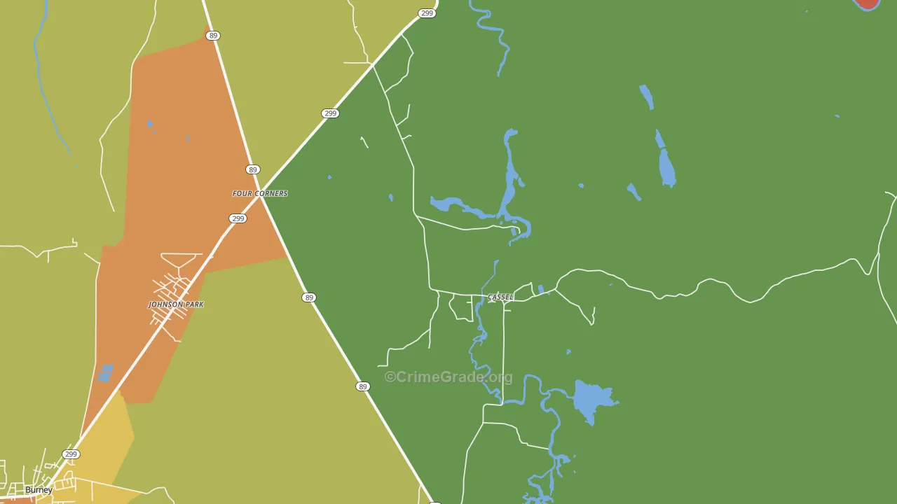 Cassel, CA Map of Vandalism Rates