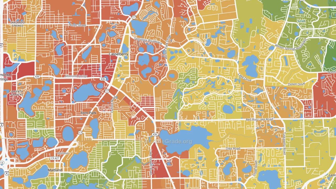 Casselberry, FL Map of Vandalism Rates