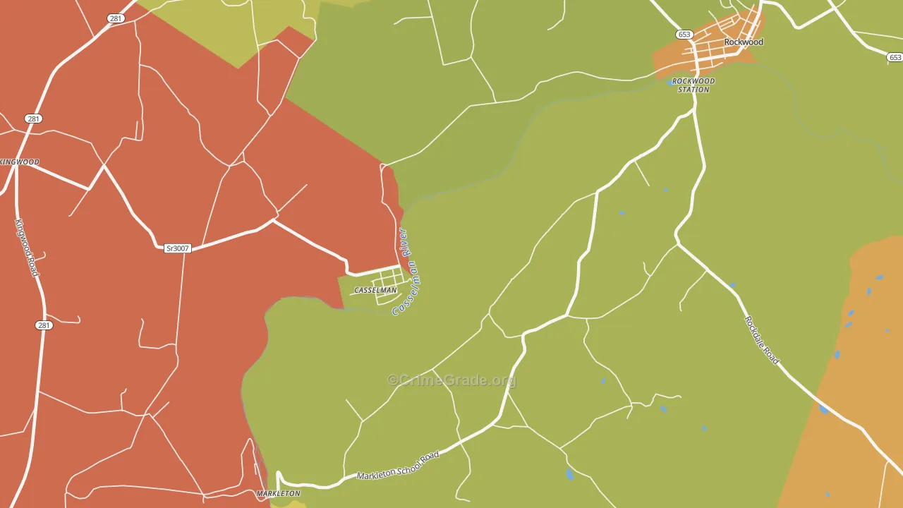 Casselman, PA Map of Vandalism Rates
