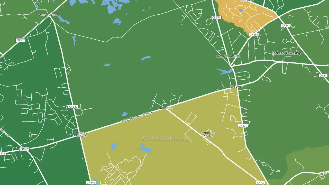 Cassville, NJ Map of Vandalism Rates
