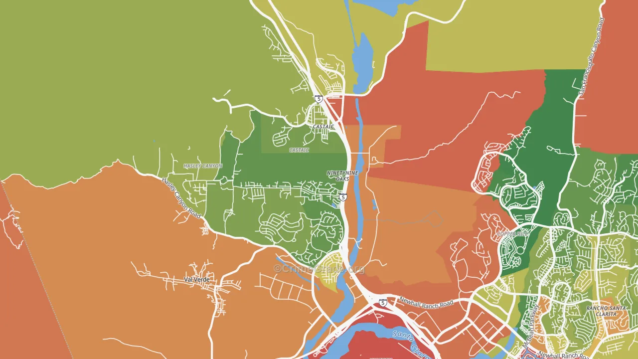 Castaic, CA Map of Vandalism Rates
