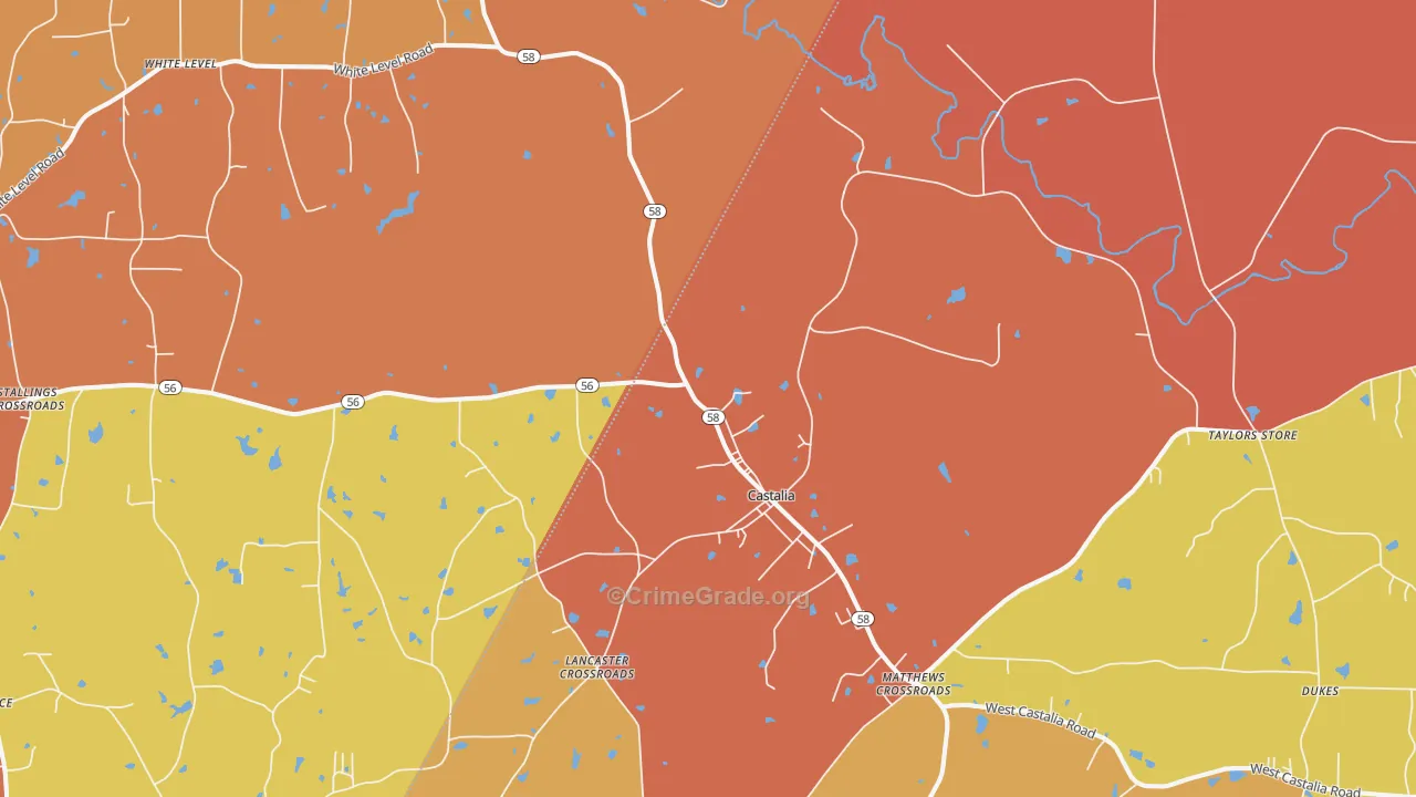 Castalia, NC Map of Vandalism Rates
