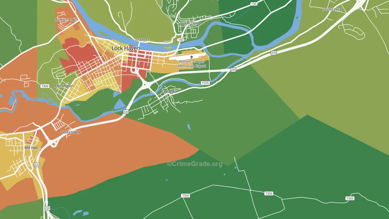 Castanea, PA Map of Vandalism Rates
