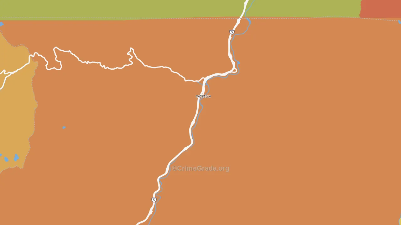 Castella, CA Map of Vandalism Rates