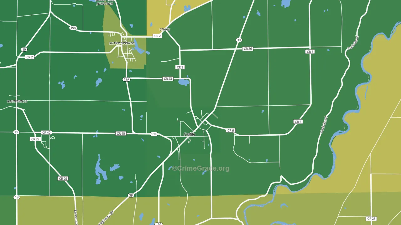 Castile, NY Map of Vandalism Rates