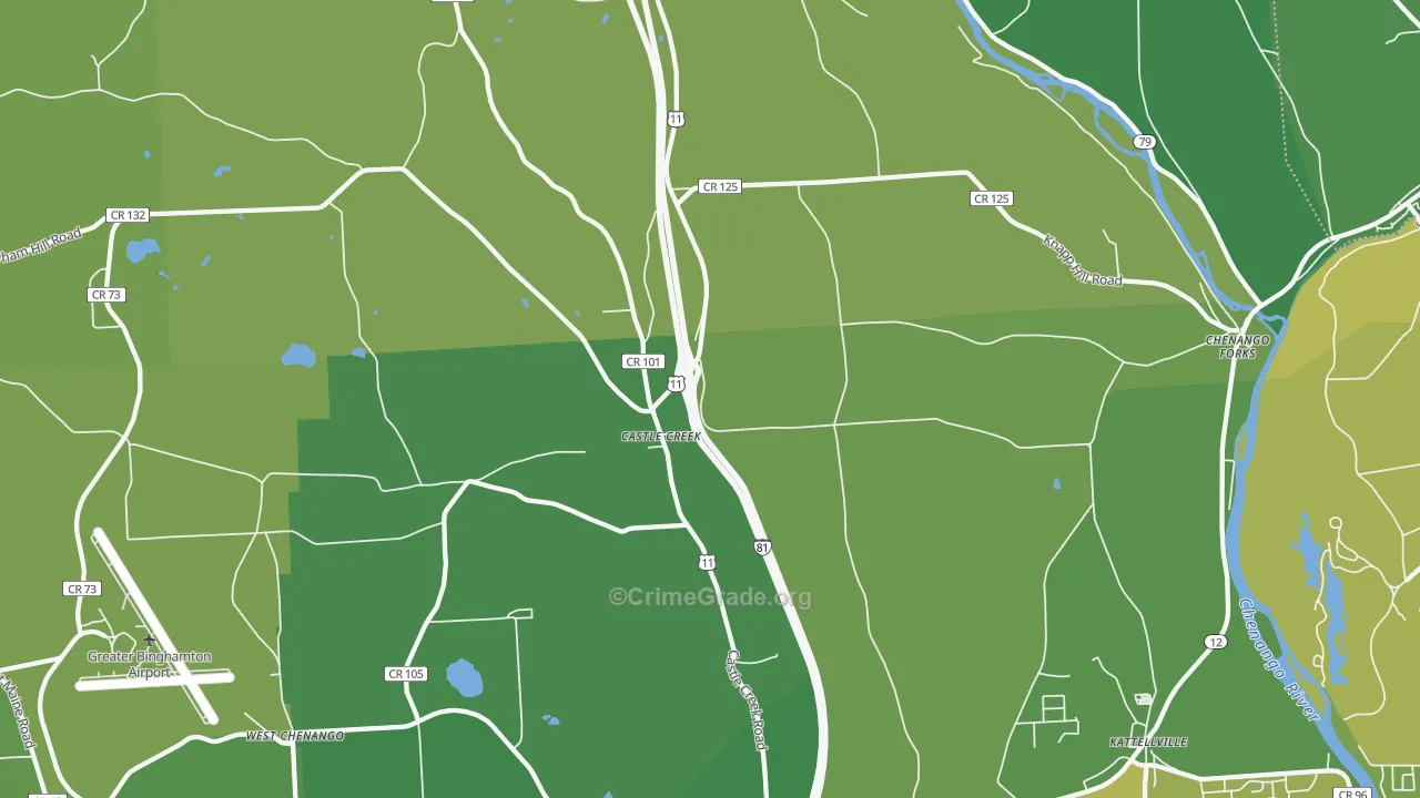Castle Creek, NY Map of Vandalism Rates