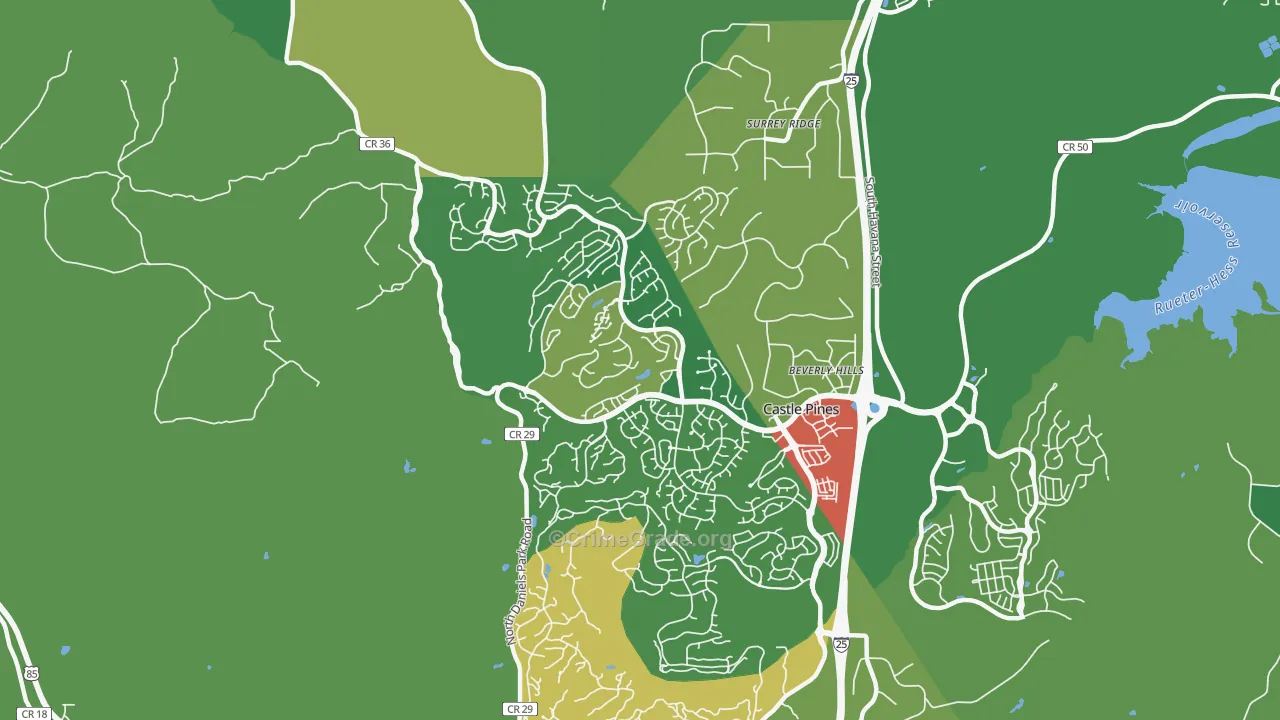 Castle Pines North, CO Map of Vandalism Rates
