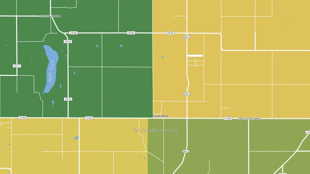 Castle Rock, MN Map of Vandalism Rates