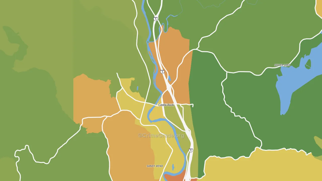 Castle Rock, WA Map of Vandalism Rates