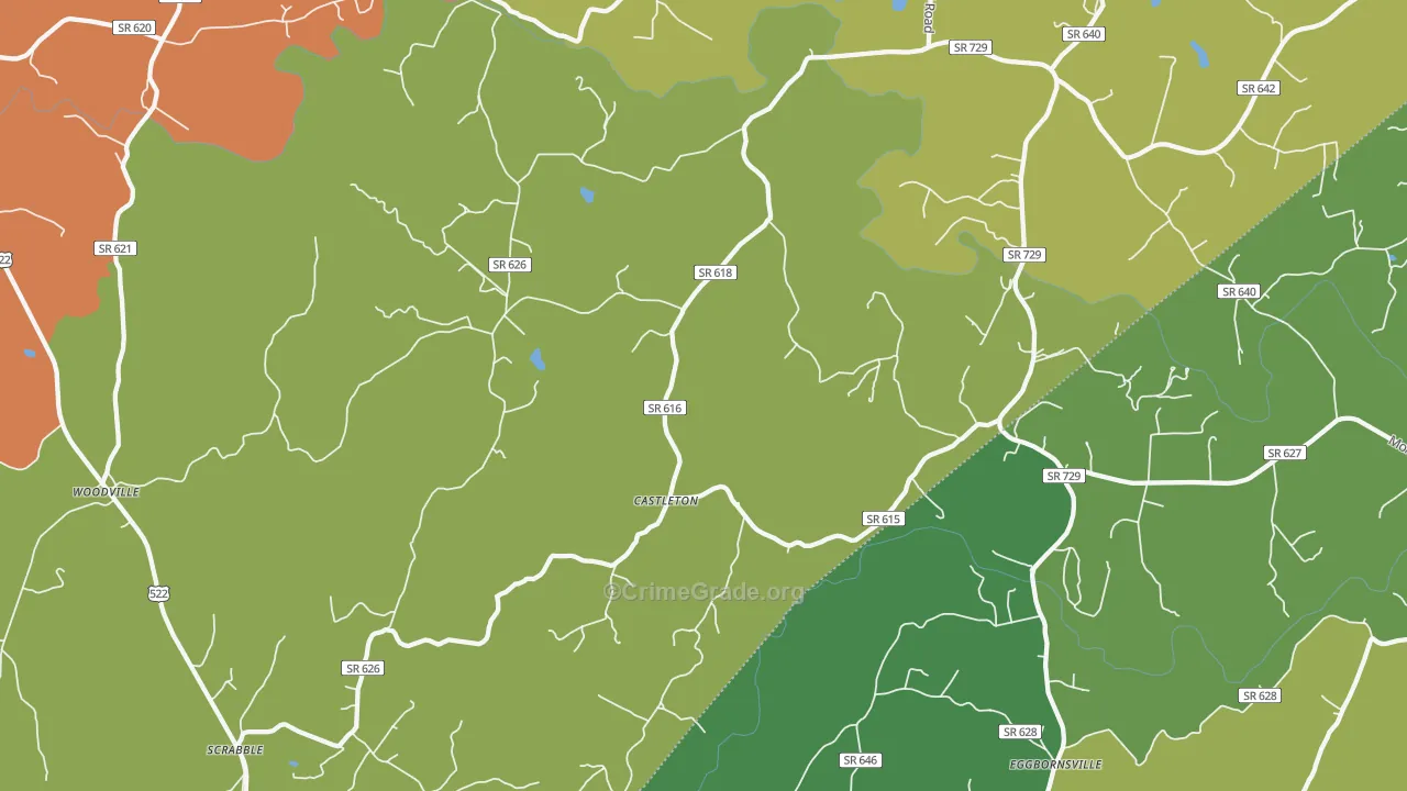 Castleton, VA Map of Vandalism Rates