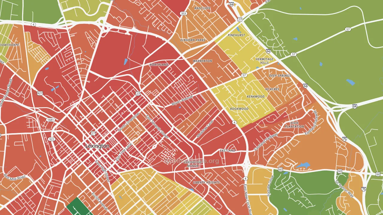Castlewood Park, Lexington, KY Map of Vandalism Rates
