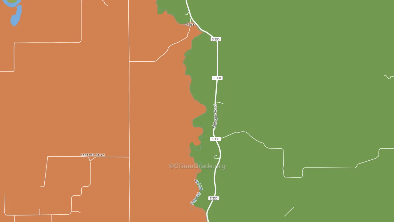 Castner Falls, MT Map of Vandalism Rates