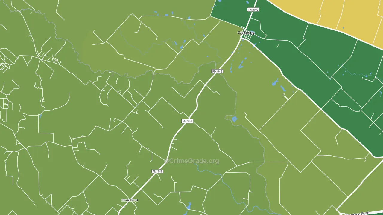 Cat Spring, TX Map of Vandalism Rates
