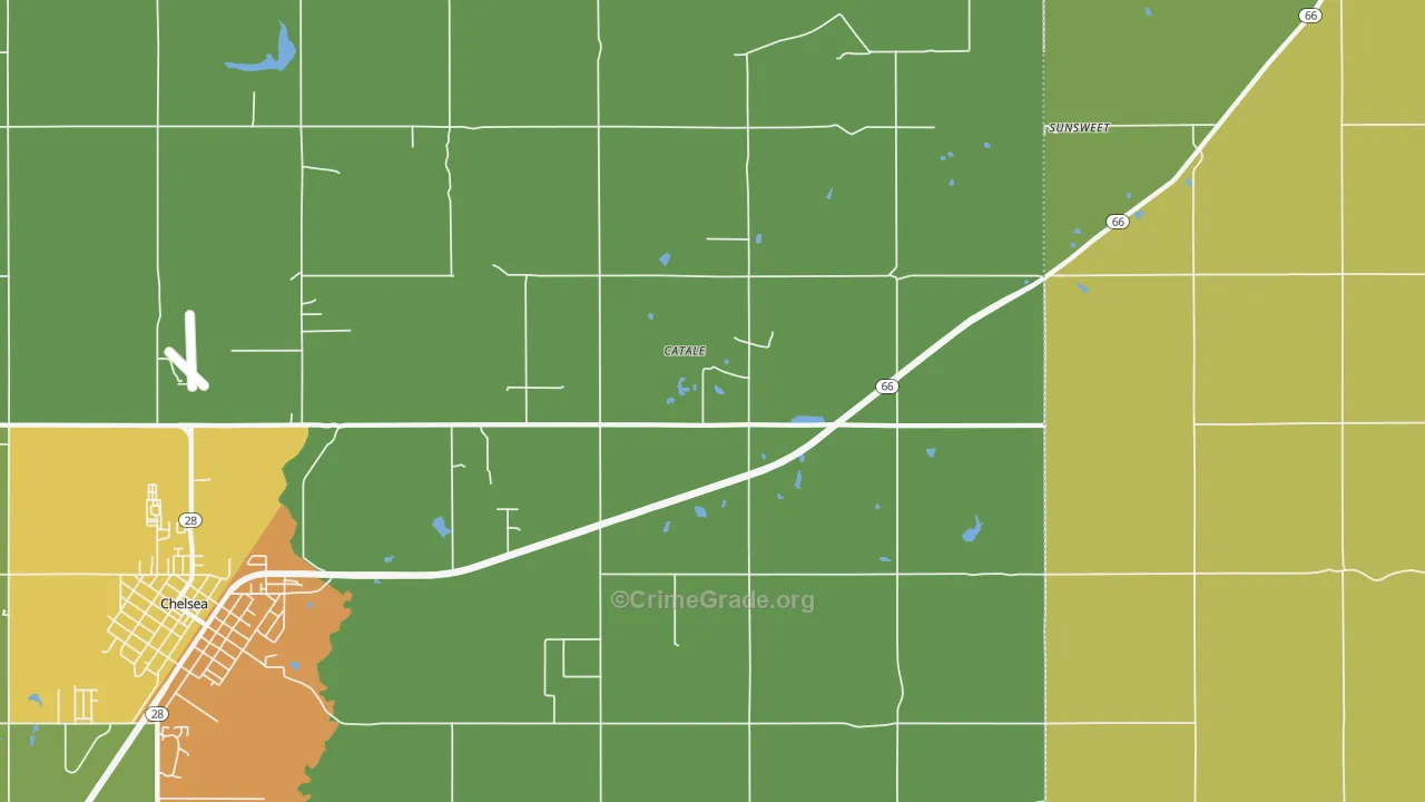 Catale, OK Map of Vandalism Rates