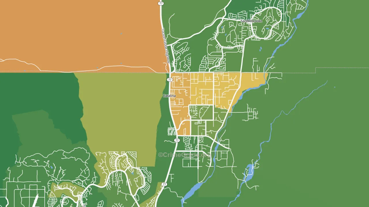 Catalina, AZ Map of Vandalism Rates