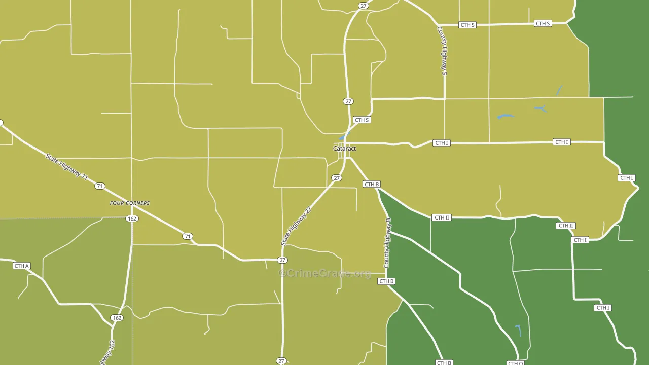 Cataract, WI Map of Vandalism Rates