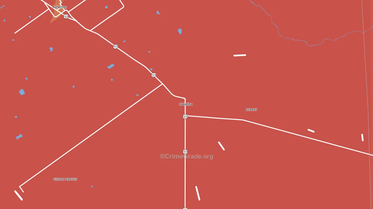 Catarina, TX Map of Vandalism Rates