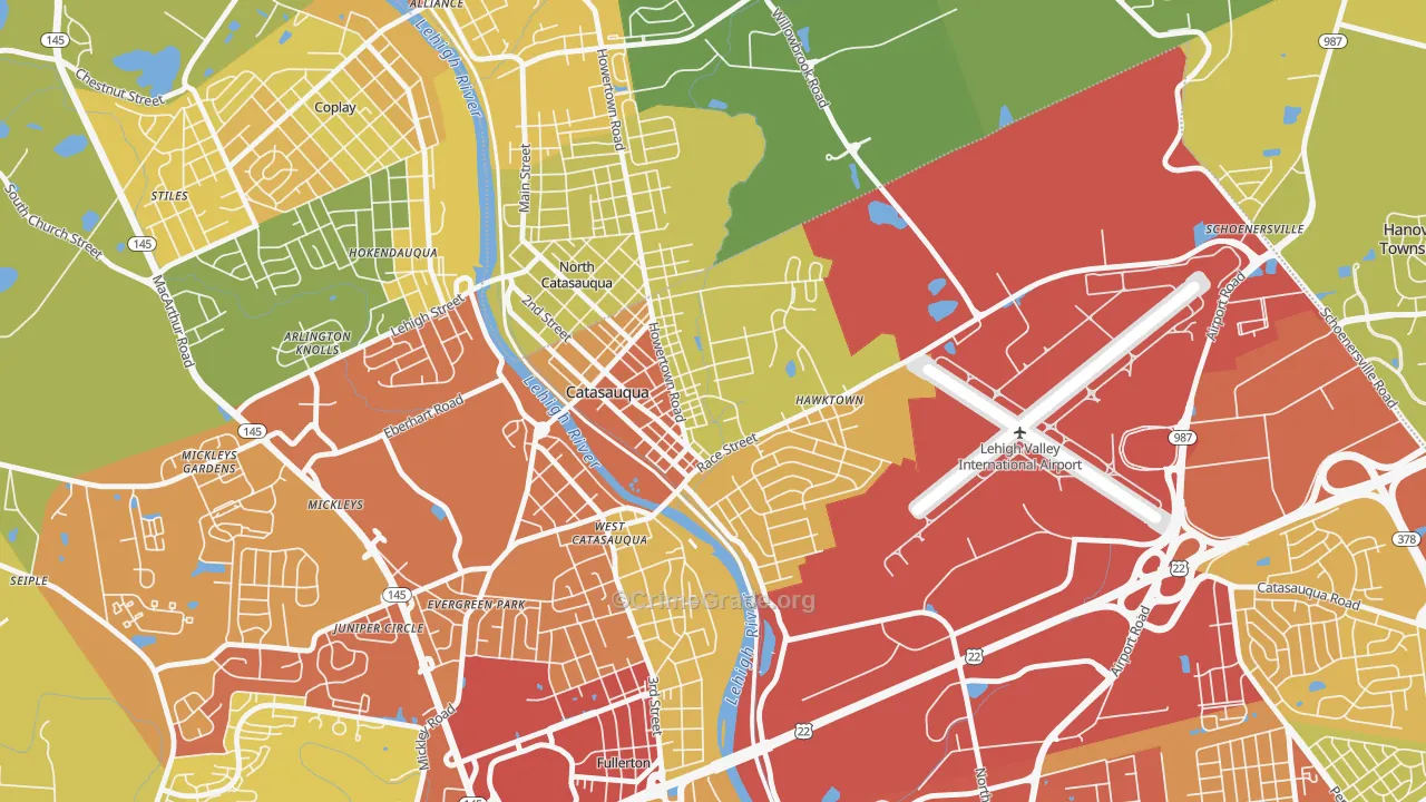Catasauqua, PA Map of Vandalism Rates