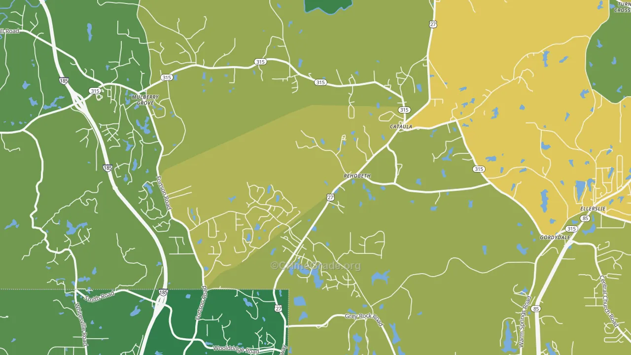Cataula, GA Map of Vandalism Rates
