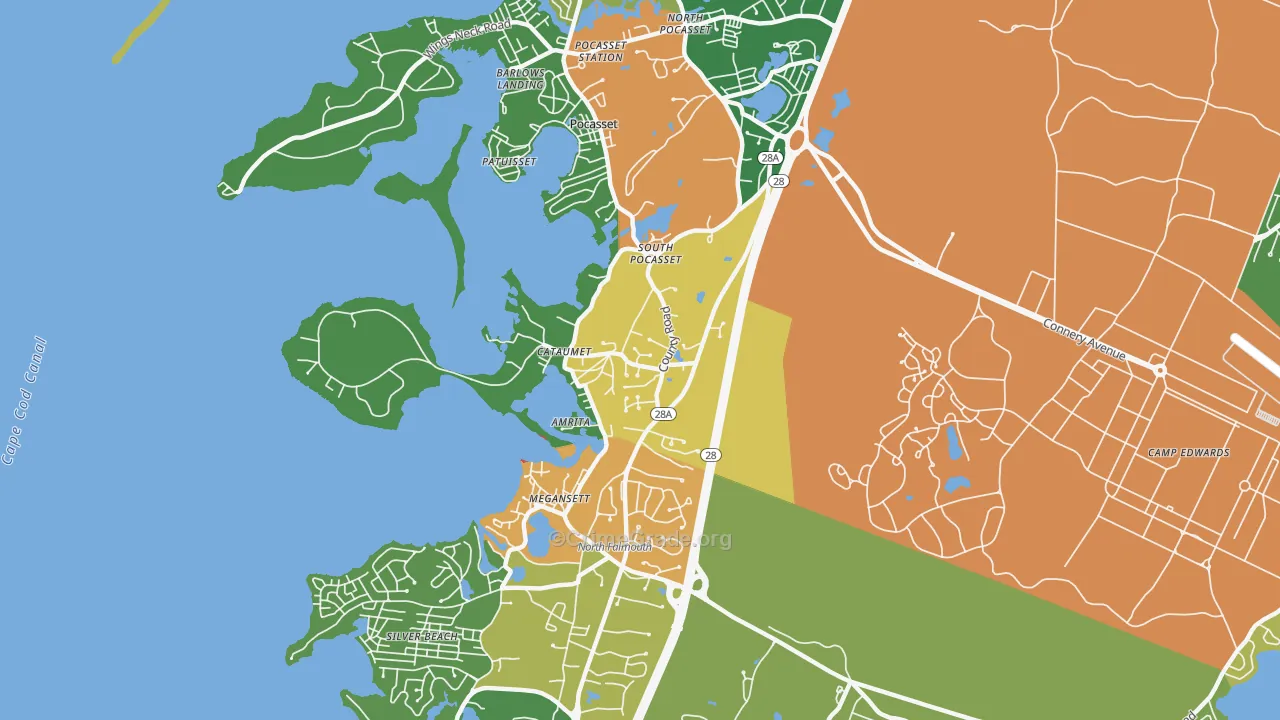 Cataumet, MA Map of Vandalism Rates