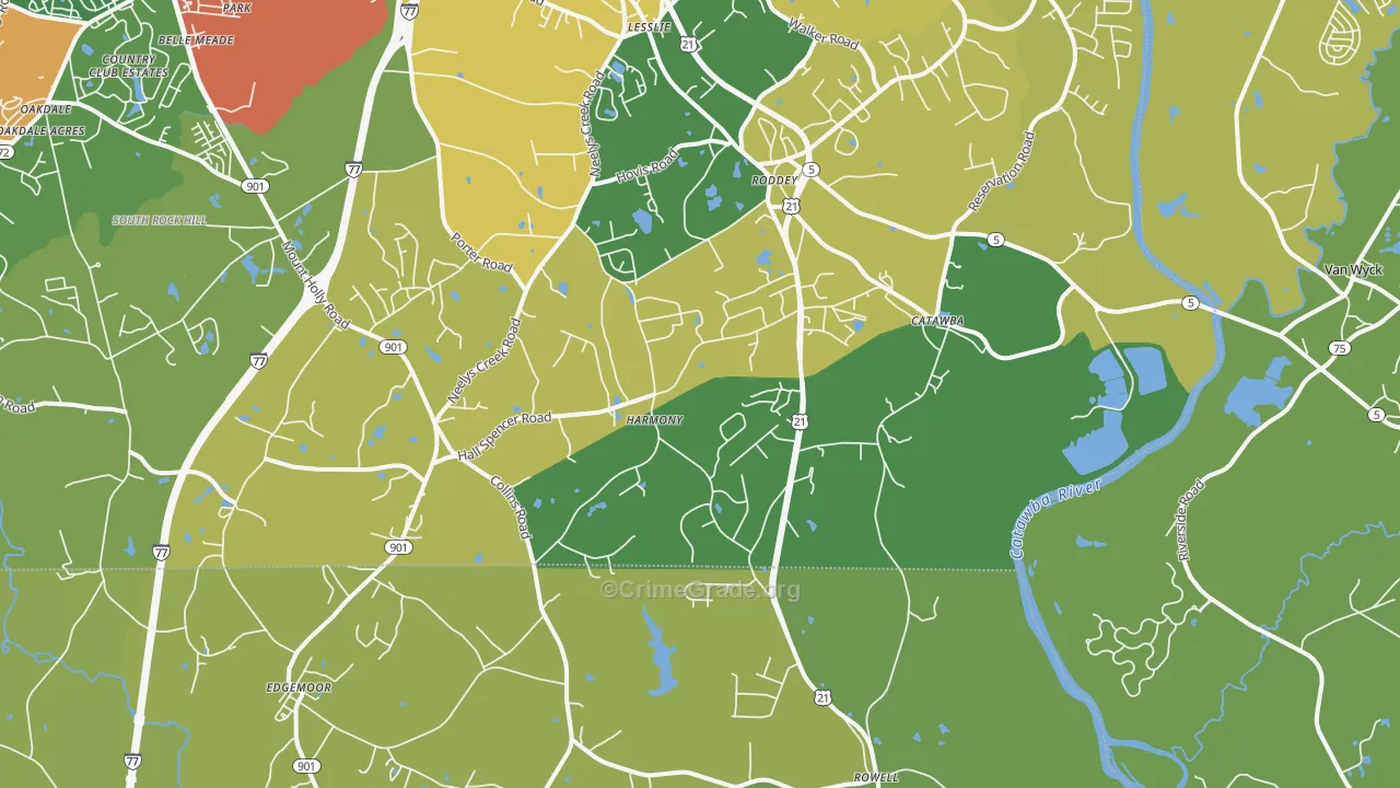 Catawba, SC Map of Vandalism Rates