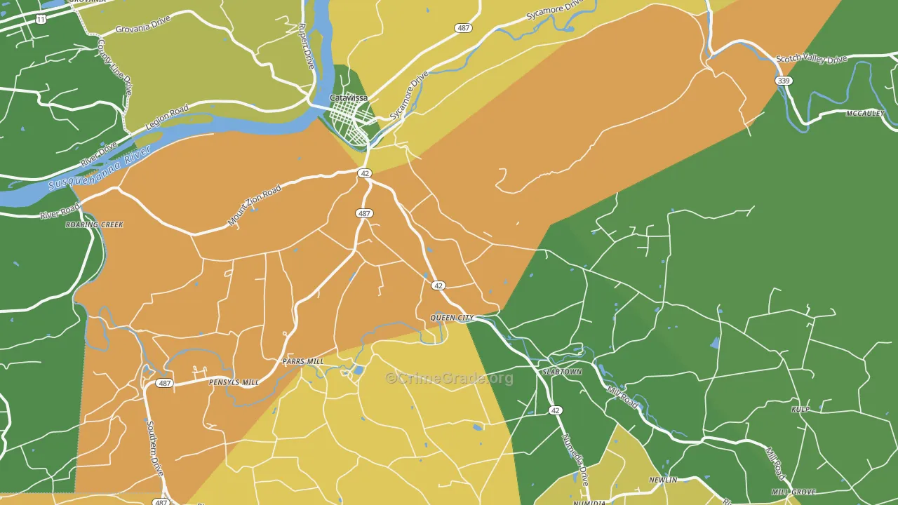 Catawissa, PA Map of Vandalism Rates