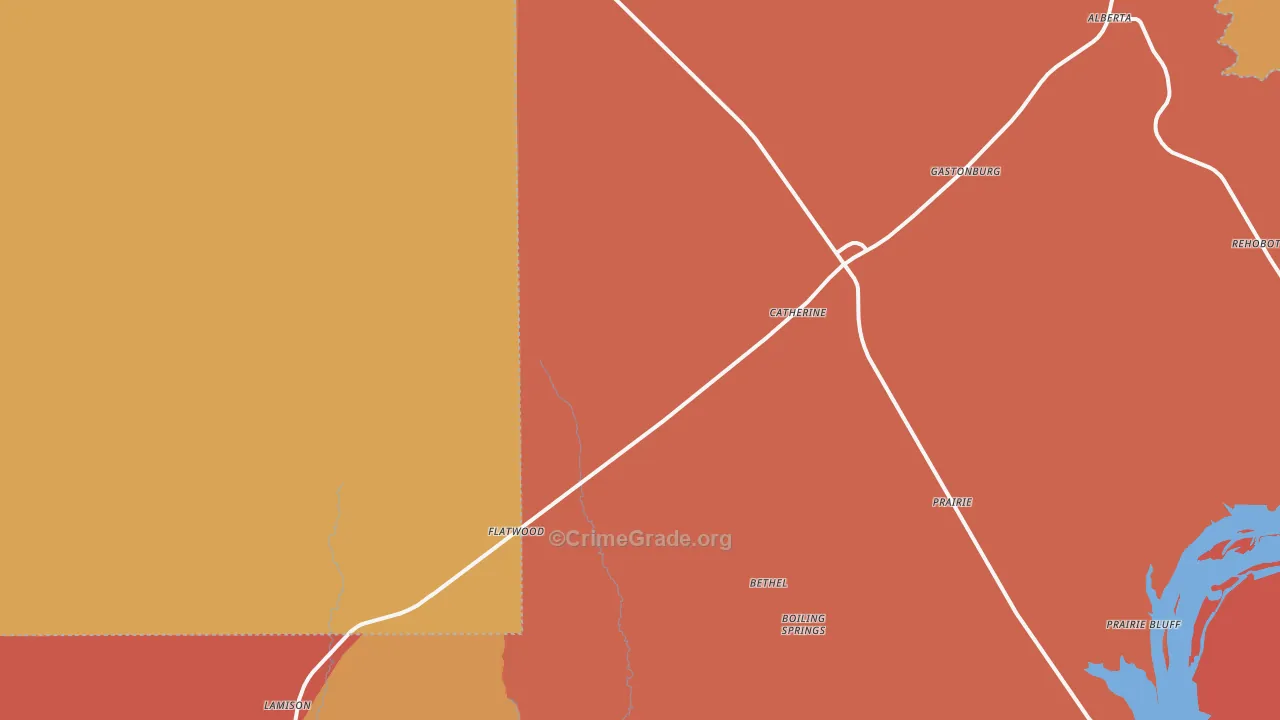 Catherine, AL Map of Vandalism Rates