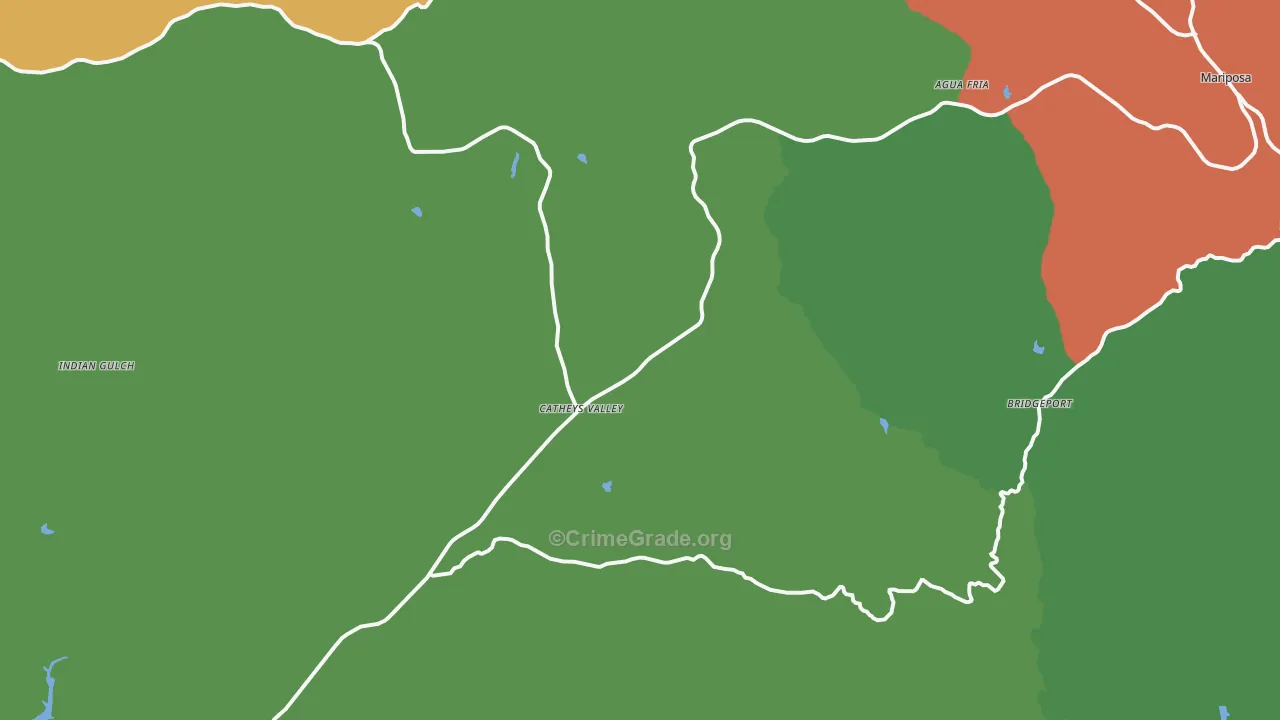 Catheys Valley, CA Map of Vandalism Rates